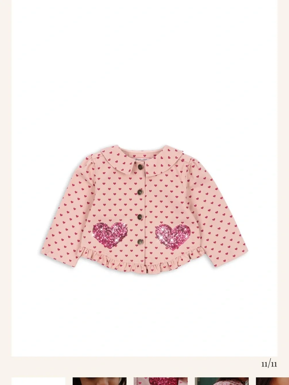 Konges Slojd Nola heart dot sequin shirt jacket berry coeur